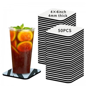 Lượng đế lót ly thăng hoa khoảng trống Neoprene Square Round cho đồ uống Coasters Sublimation Blank